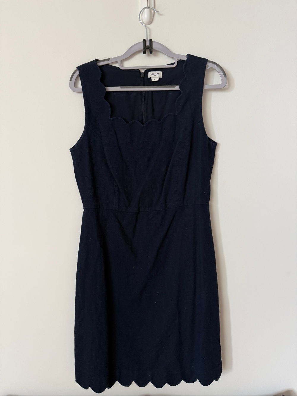 J. Crew Navy Scallop Sheath Dress